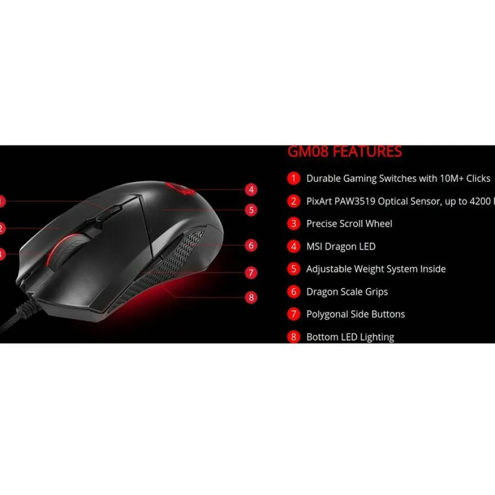 MSI Clutch GM08 Gaming Mouse