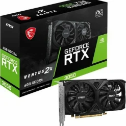 MSI GeForce RTX™ 3050 VENTUS 2X 6G OC - G3050V2X6C - 6GB GDDR6 - DisplayPort - HDMI