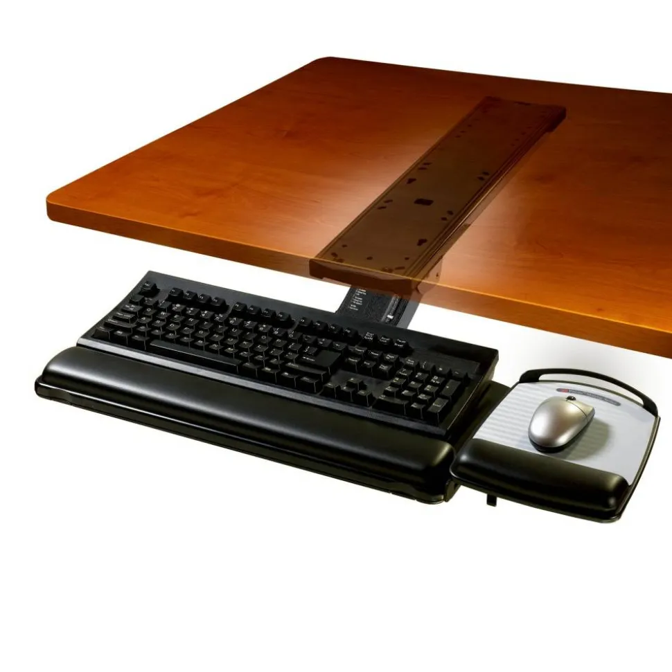3M Sit/Stand Adjustable Keyboard Tray, Black