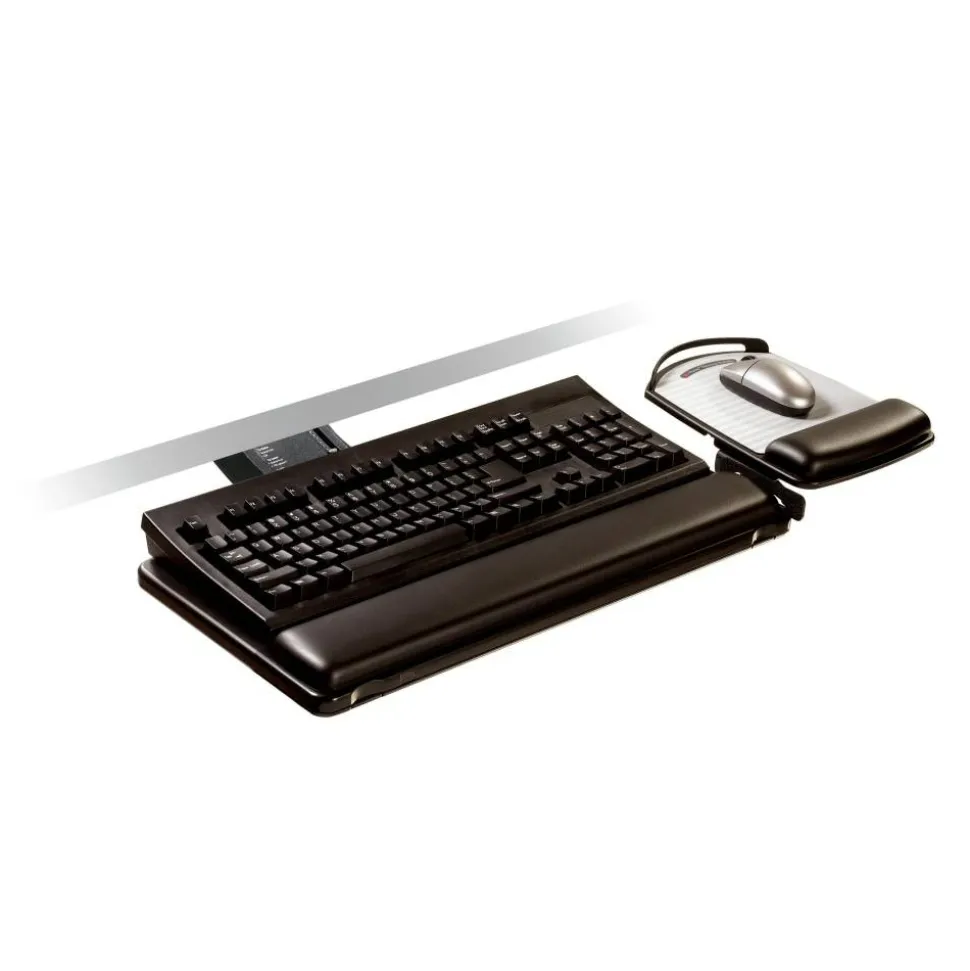 3M Sit/Stand Adjustable Keyboard Tray, Black