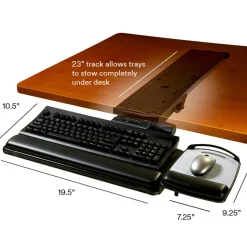 3M Sit/Stand Adjustable Keyboard Tray, Black