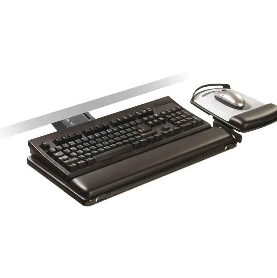 3M Sit/Stand Adjustable Keyboard Tray, Black