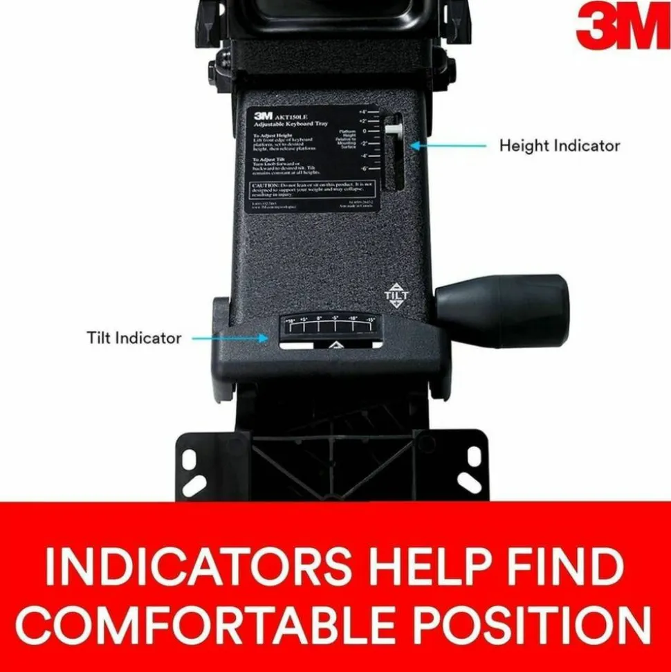 3M Sit/Stand Adjustable Keyboard Tray, Black
