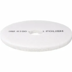 3M 4100 Super Polishing Floor Pads, 20" Diameter, White, Box Of 5