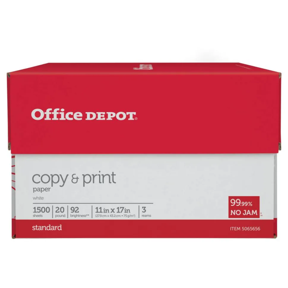 Multi-Use Printer & Copy Paper, White, Ledger (11" x 17"), 1500 Sheets Per Case, 20 Lb, 92 Brightness