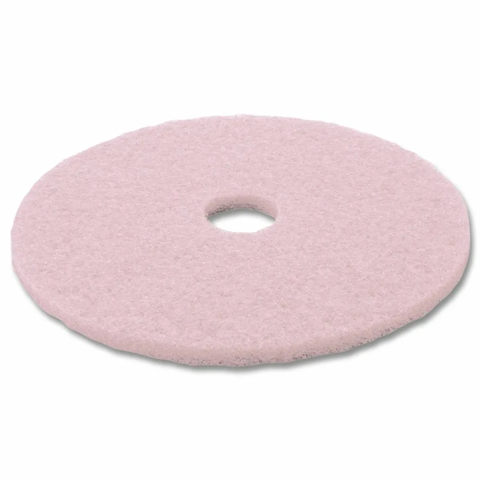 3M Ultra High-Speed Eraser Floor Burnishing Pad 3600, 20" Diameter, Pink, 5/Carton