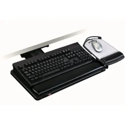 3M Underdesk Knob-Adjustable Keyboard Tray, Black, T32809