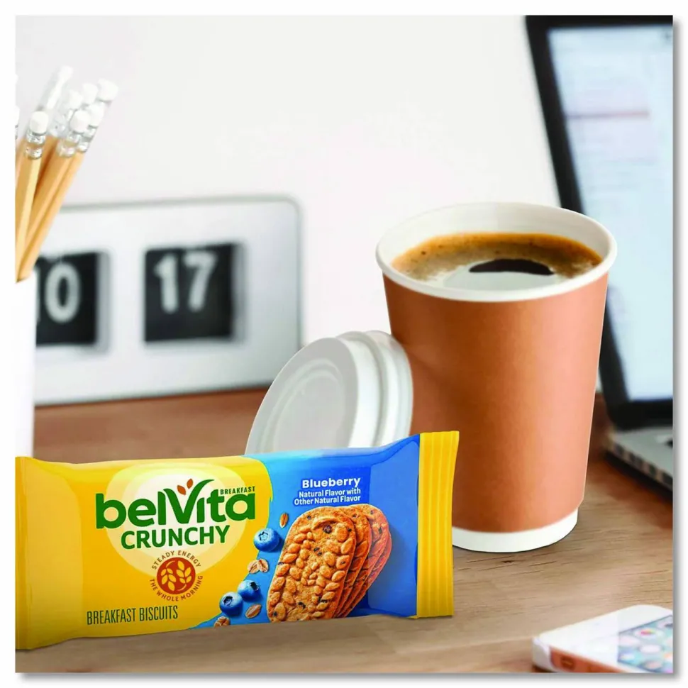 Nabisco belVita Breakfast Biscuits, Blueberry, 1.76 oz Pack, 8/Box