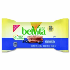 Nabisco belVita Breakfast Biscuits, Blueberry, 1.76 oz Pack, 8/Box