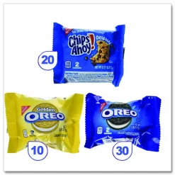 Nabisco Cookie Variety Pack, Assorted Flavors, 0.77 oz Pack, 60 Packs/Carton