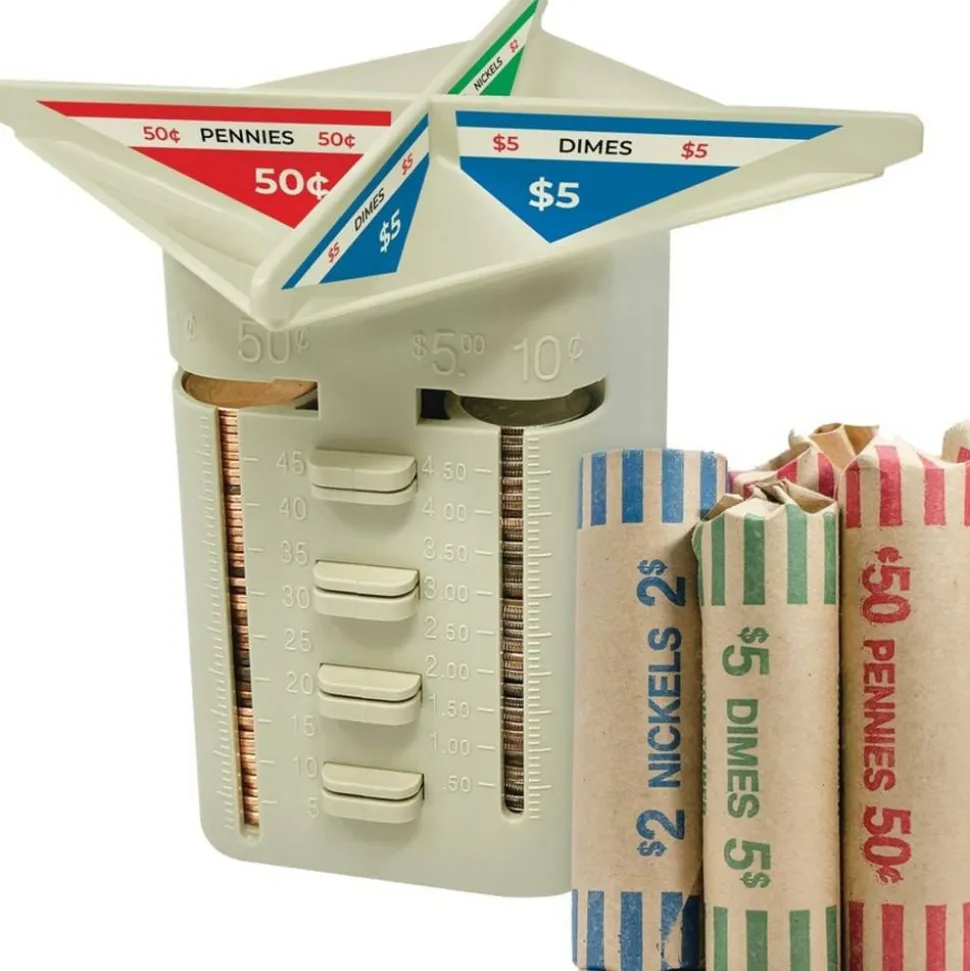 Nadex Manual Coin Sorting Tube, Beige