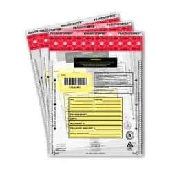 Nadex Tamper-Evident Deposit Bags, 9" x 12", Clear, Pack Of 25 Bags