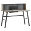 Nashira 52"W Computer Desk With Detachable Hutch, Light Oak/Gray