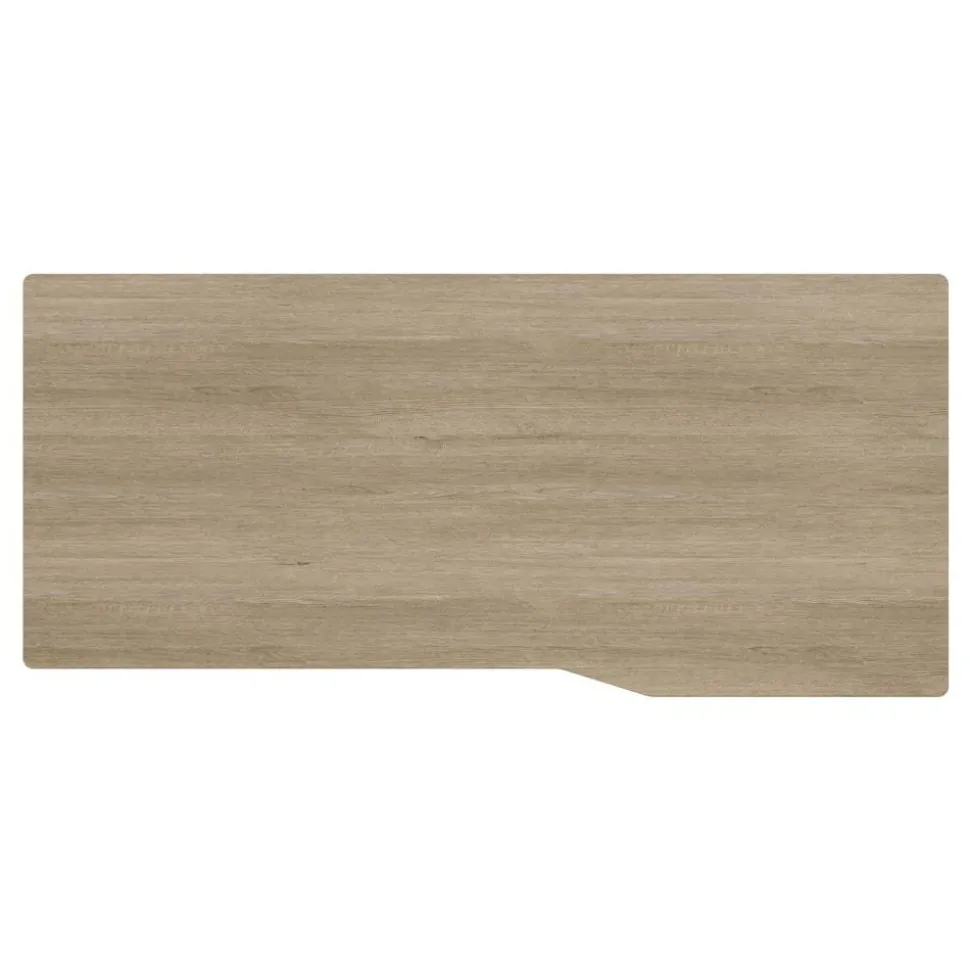 Nashira 52"W Computer Desk With Detachable Hutch, Light Oak/Gray