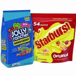 National Brand Chewy and Hard Candy Party Asst, Jolly Rancher/Starburst, 8.5 lbs Total, 2 Bag Bundle