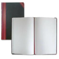 National Brand Hardbound Columnar Record Book, 14 1/8" x 8 5/8", 50% Recycled, Black, 41 Lines Per Page, Book Of 300 Pages