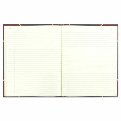 National Brand 50% Recycled Black Texhide Record Book With Margin, 8 3/8