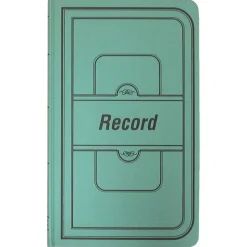 National Brand Sewn Canvas Account Book, 12 1/8" x 7 5/8", 50% Recycled, Green, 35 Lines Per Page, Book Of 150 Pages