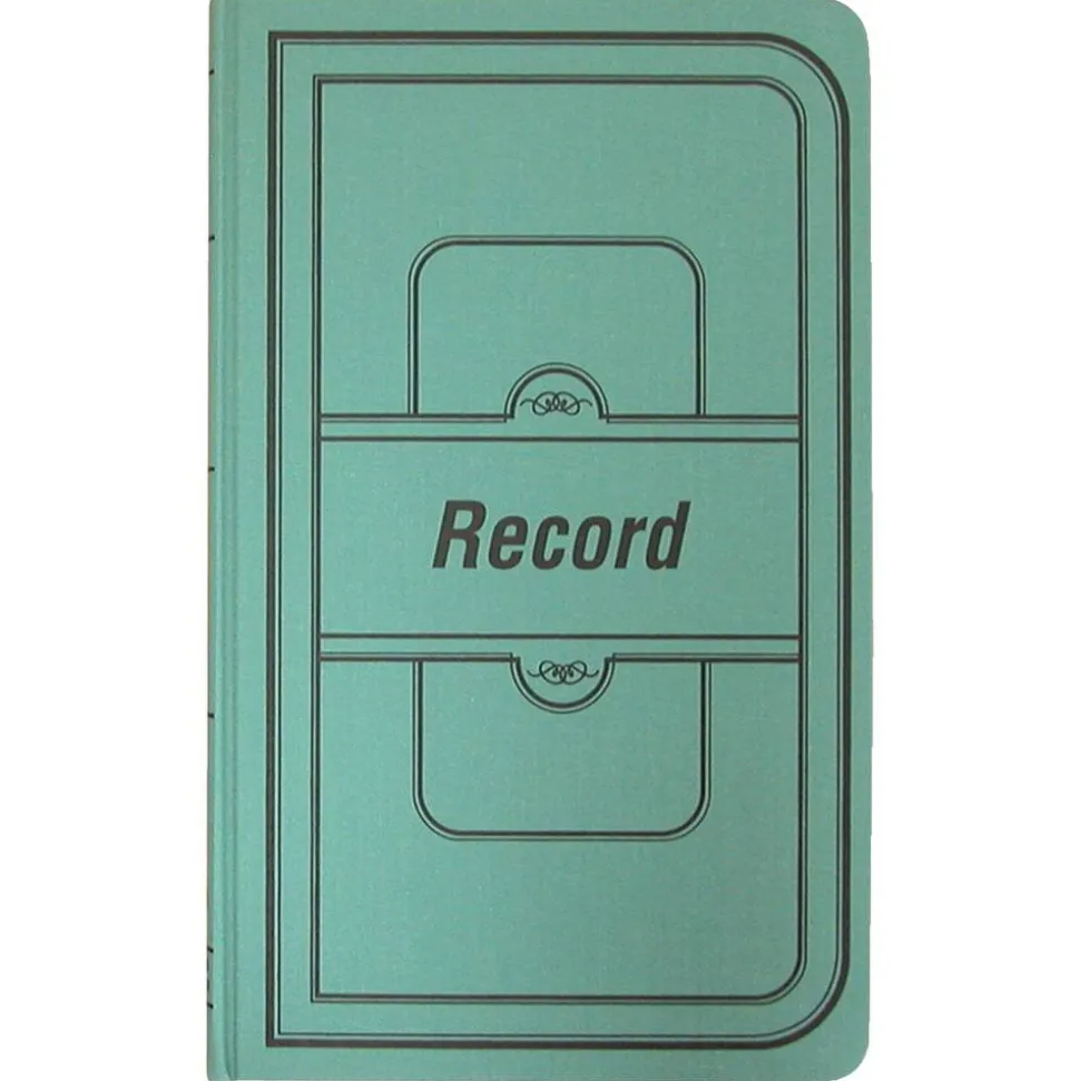 National Brand Sewn Canvas Account Book, 12 1/8" x 7 5/8", 50% Recycled, Green, 35 Lines Per Page, Book Of 150 Pages