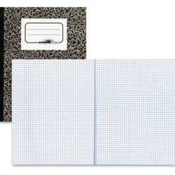 National Composition Book, Quadrille Rule (5 sq/in), Black Marble Cover, (80) 10 x 7.88 Sheets