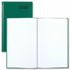 National Emerald Series Account Book, Green Cover, 12.25 x 7.25 Sheets, 300 Sheets/Book