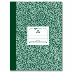National Lab Notebook, Wide/Legal Rule, Green Marble Cover, (96) 10.13 x 7.88 Sheets