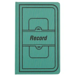 National Sewn Canvas Account Book, 12 1/8" x 7 5/8", 50% Recycled, Green, 35 Lines Per Page, Book Of 500 Pages