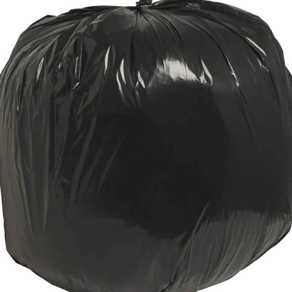 Nature Saver 1.25 mil Can Liners, 40 45 Gallons, 40" x 46", 75% Recycled, Black, Box Of 100
