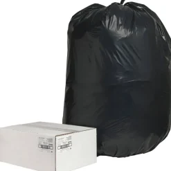 Nature Saver 2 mil Heavy Duty Can Liners, 55 60 Gallons, 38" x 58", 75% Recycled, Black, Box Of 100