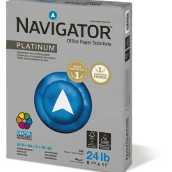 Navigator Platinum Paper, 99 Bright, 24 lb Bond Weight, 8.5 x 11, White, 500 Sheets/Ream, 10 Reams/Carton