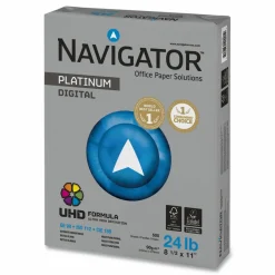 Navigator Platinum Paper, 99 Bright, 24 lb Bond Weight, 8.5 x 11, White, 500 Sheets/Ream, 10 Reams/Carton
