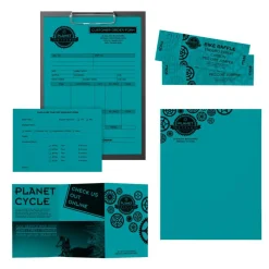 Neenah Astrobrights Bright Color Copy Paper, 1 Ream, Terrestrial Teal, Letter (8.5" x 11"), 500 Sheets Per Ream, 24 Lb, 94 Brightness, 30% Recycled