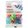 Neon Eraser Caps, Assorted Colors, Pack Of 12