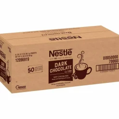 Nestlé Hot Cocoa Mix, Dark Chocolate, 0.71 Packets, 50 Packets/Box, 6 Boxes/Carton