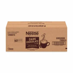 Nestlé Hot Cocoa Mix, Dark Chocolate, 0.71 Packets, 50 Packets/Box, 6 Boxes/Carton