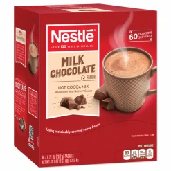 Nestlé Hot Cocoa Mix, Milk Chocolate, 0.71 oz Packet, 60 Packets/Box