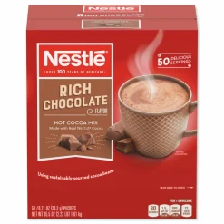 Nestlé Hot Cocoa Mix, Rich Chocolate, 0.71 oz Packets, 50/Box, 6 Box/Carton