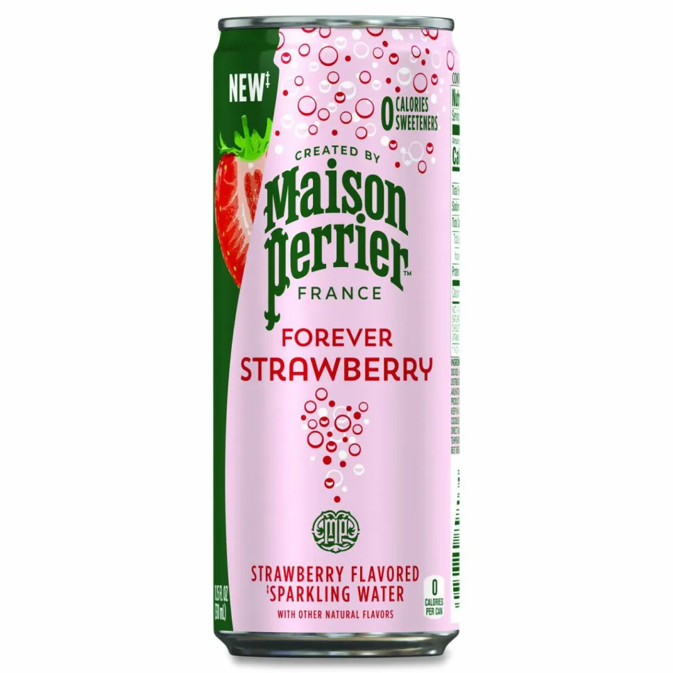 Nestlé Maison Perrier Sparkling Water, 11.15 oz Can, Strawberry, 8 Cans/Box