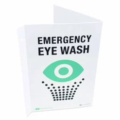 NeutraFlush Eyewash Station Two-View Wall Sign, 5.25 x 10 x 9