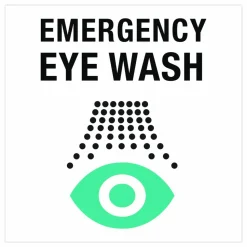 NeutraFlush Eyewash Station Two-View Wall Sign, 5.25 x 10 x 9