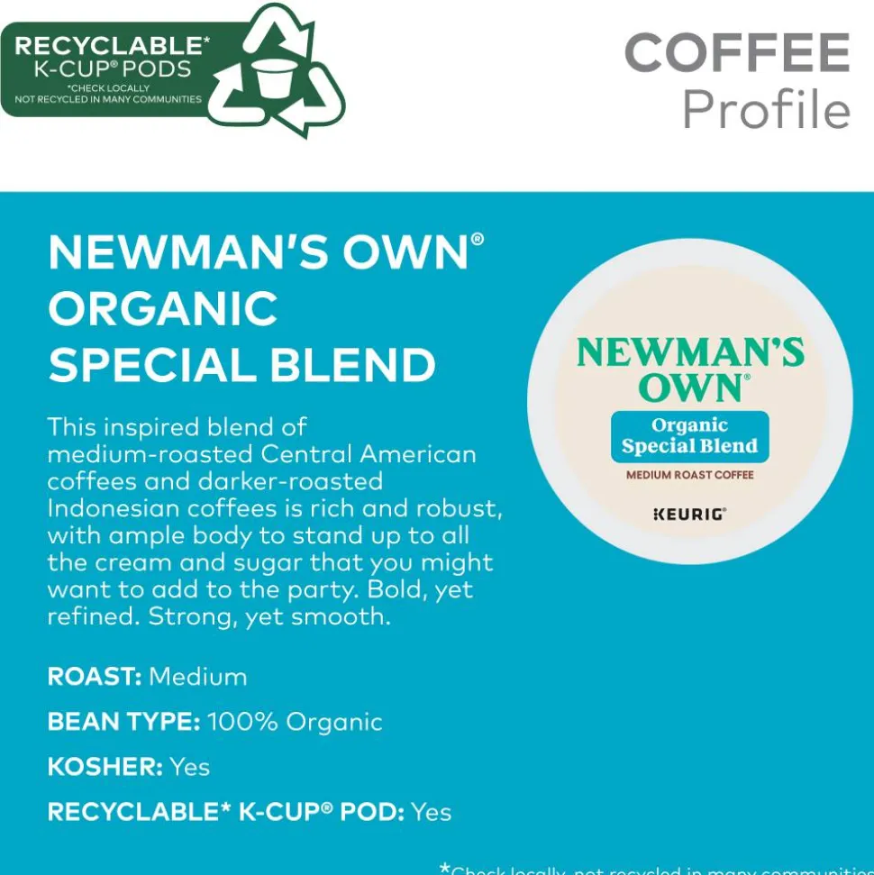 Newman's Own Organics Special Blend Coffee K-Cups, 96/Carton