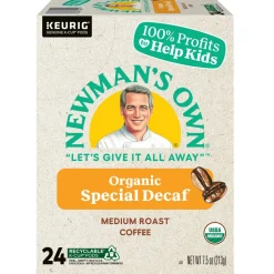 Newman's Own Organics Special Blend Decaf Coffee Keurig Single-Serve K-Cup Pods, Medium Roast, 24 Pods Per Pack, Case Of 4 Packs