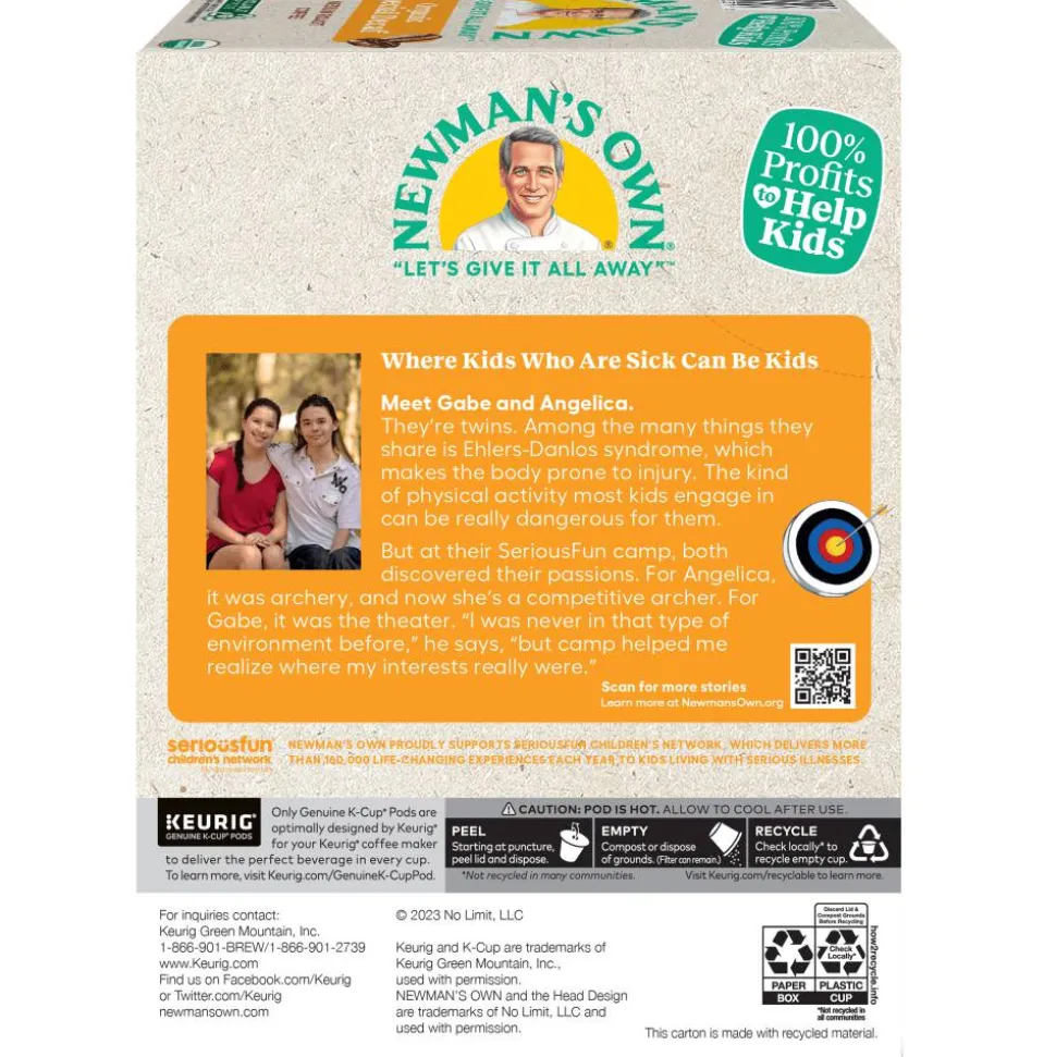 Newman's Own Organics Special Blend Decaf Coffee Keurig Single-Serve K-Cup Pods, Medium Roast, 24 Pods Per Pack, Case Of 4 Packs