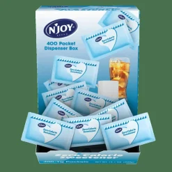 N'JOY Aspartame Packets With Dispenser, Blue, Box Of 400