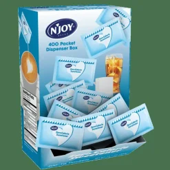 N'JOY Aspartame Packets With Dispenser, Blue, Box Of 400