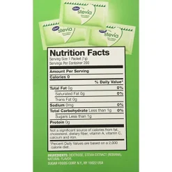 N'JOY Green Stevia Packets With Dispenser, Green, Box Of 200
