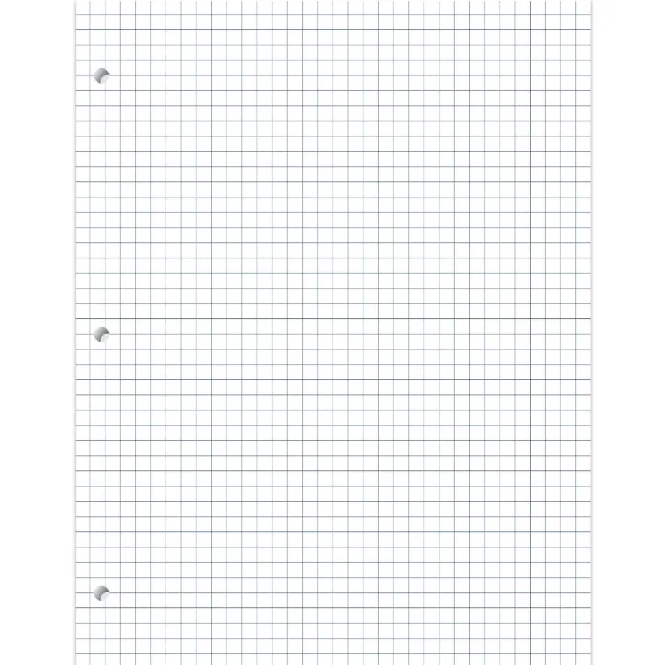 Notebook Filler Paper, 8-1/2" x 11", Quadrille Ruled, White, Pack Of 500 Sheets