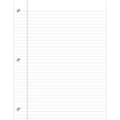 Notebook Filler Paper, College-Ruled, 8" x 10 1/2", White, Pack Of 150 Sheets