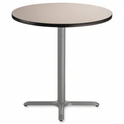 NPS Cafe Table, 36" Diameter x 36h, Round Top/X-Base, Gray Nebula Top, Gray Base