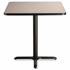 NPS Cafe Table, 36w x 36d x 36h, Square Top/X-Base, Gray Nebula Top, Black Base